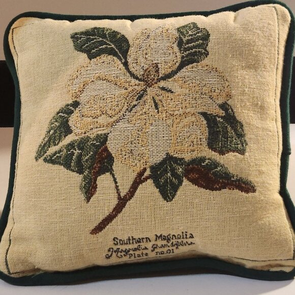 Vintage Riverdale Mini Pillow Winter Accent Square Southern Magnolia 8x8 - Picture 1 of 9